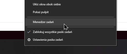 Otwieranie menadżera zadań