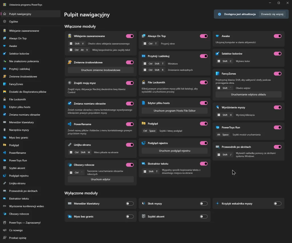 pulpit nawigacyjny powertoys