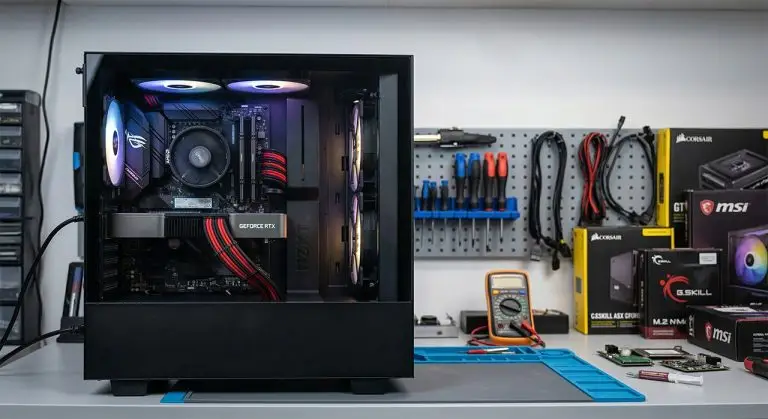 Komputer gamingowy złożony w serwisie
